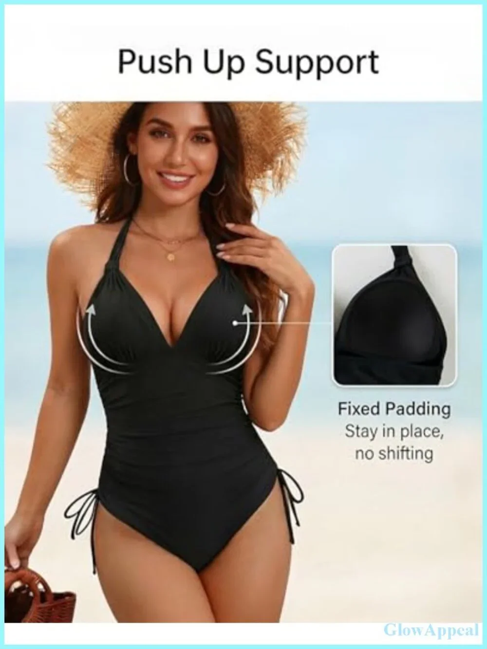 Tummy Control One Piece Swimsuit Halter Push Up Bathing Suits